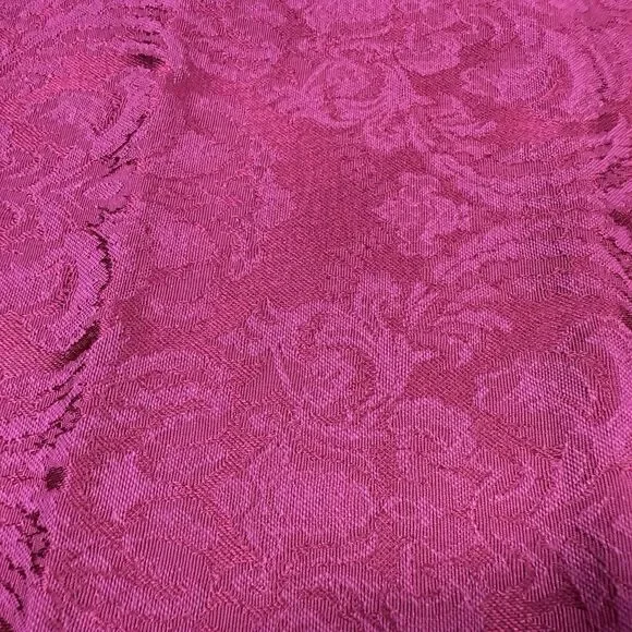 Fabric Napkins Red Poinsettia Jacquard 16" Set of 6 Christmas Holiday Brocade - Picture 4 of 5